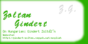 zoltan gindert business card